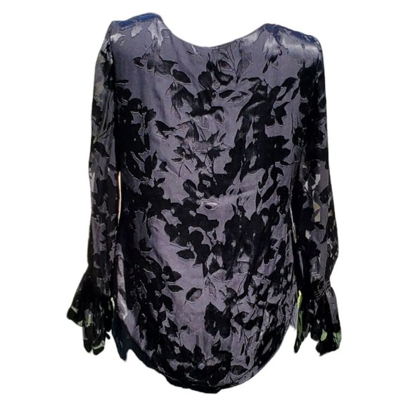 WHBM Silk Blend Floral Burnout Blouse - NWT - Picture 4 of 15